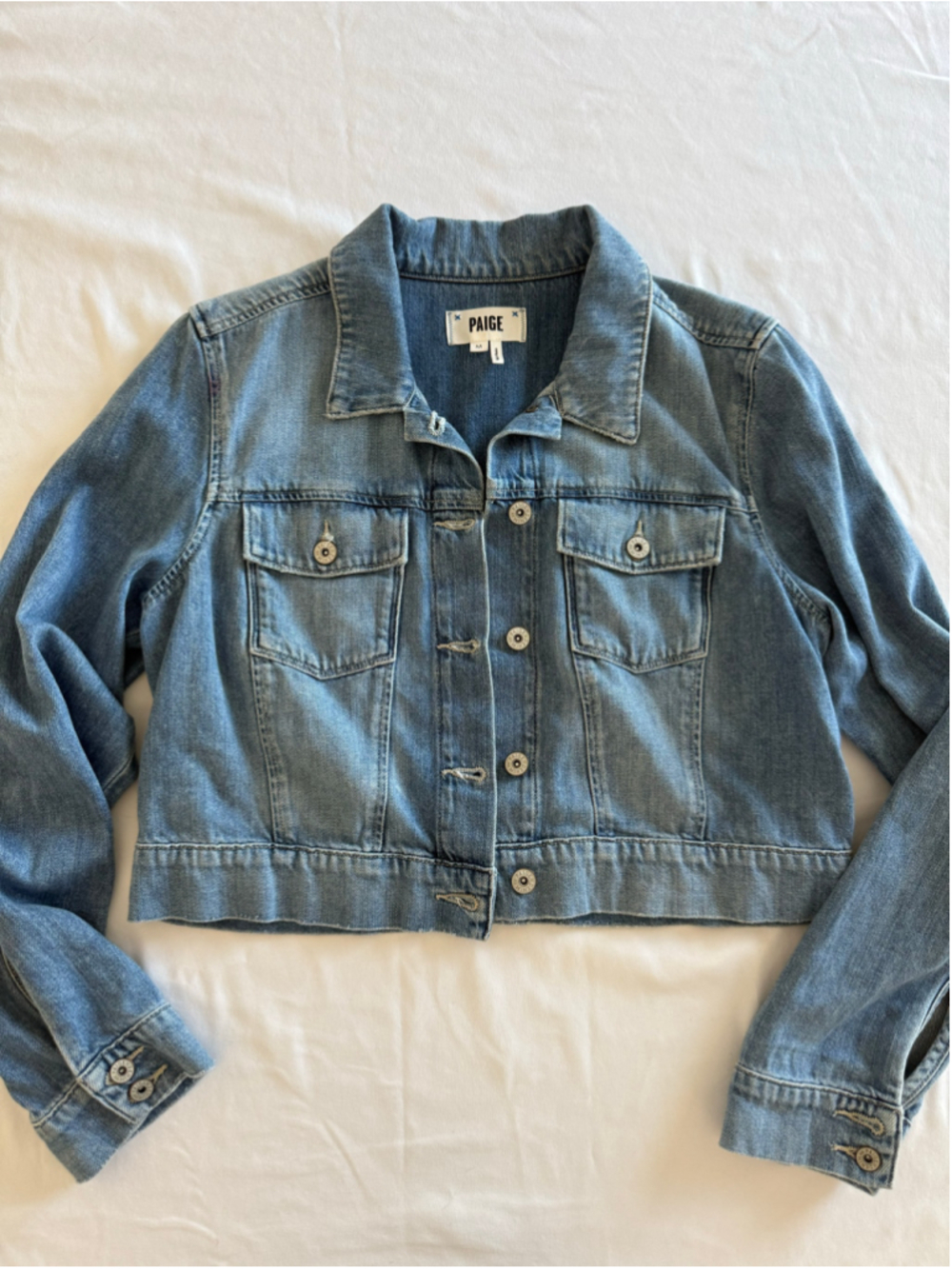 Women's PAIGE Denim Jean Jacket Size M Blue